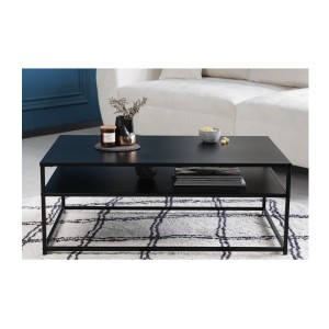 Table basse KORUM 100cm avec sous plateau vue de face