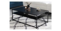 Table basse KORUM 100cm avec sous plateau mise en situation