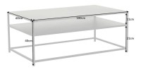 Table basse KORUM 100cm avec sous plateau dimensions