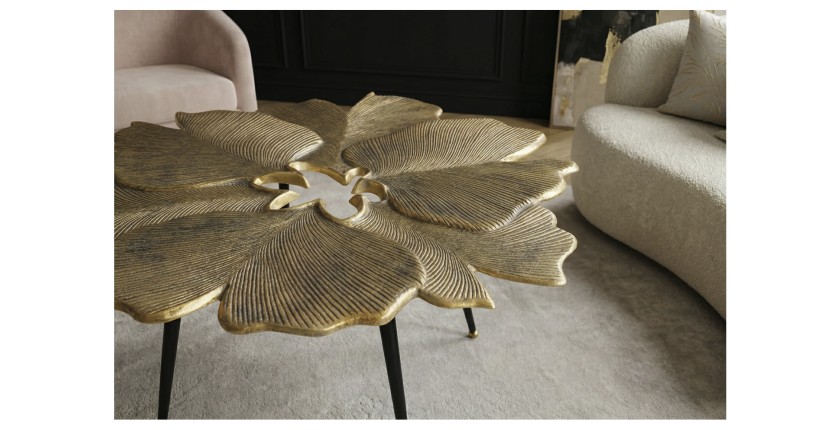 Zoom sur le plateau de la table basse LOTUSIA