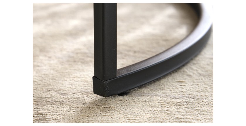 Zoom sur l'un des pieds de la tables basses gigognes VELTO avec plateau aspect bois