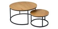 Tables basses gigognes VELTO avec plateau aspect bois