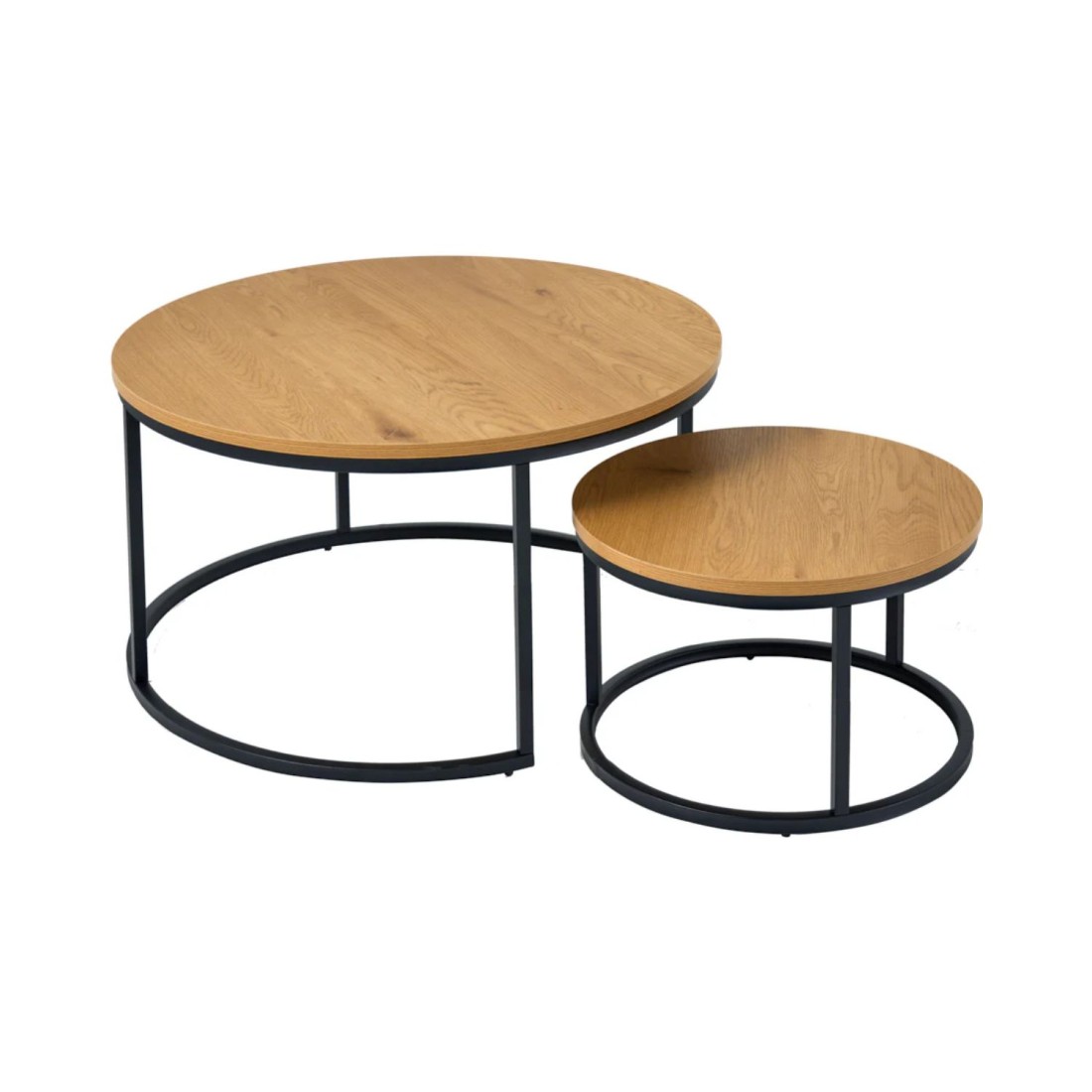 Tables basses gigognes VELTO avec plateau aspect bois