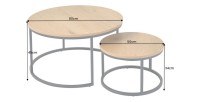 Tables basses gigognes VELTO avec plateau aspect bois dimensions