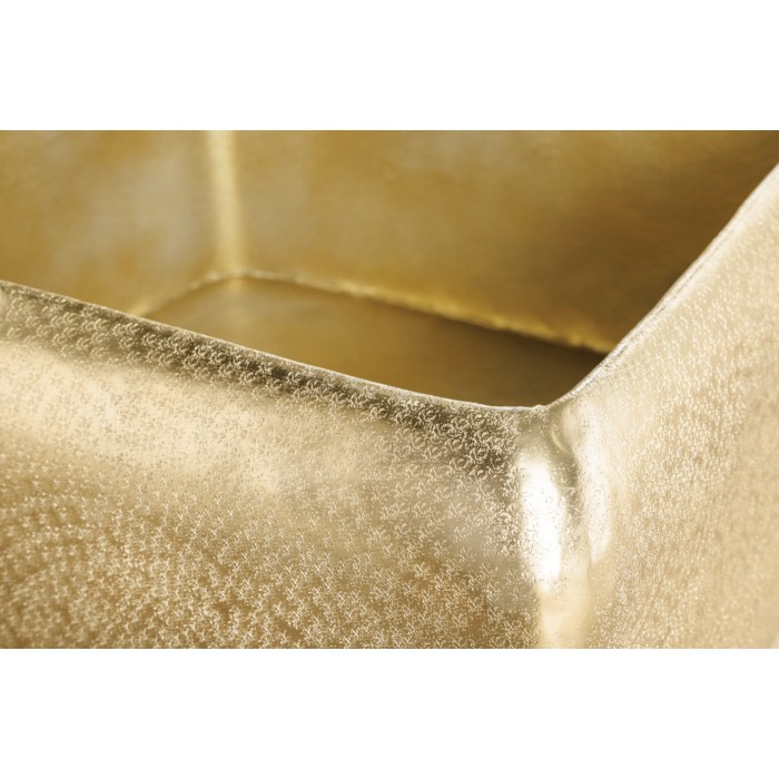 Tavolino quadrato AURUM 70 cm in alluminio dorato martellato – Design artigianale chic