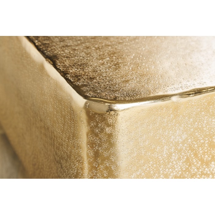 Tavolino quadrato AURUM 70 cm in alluminio dorato martellato – Design artigianale chic