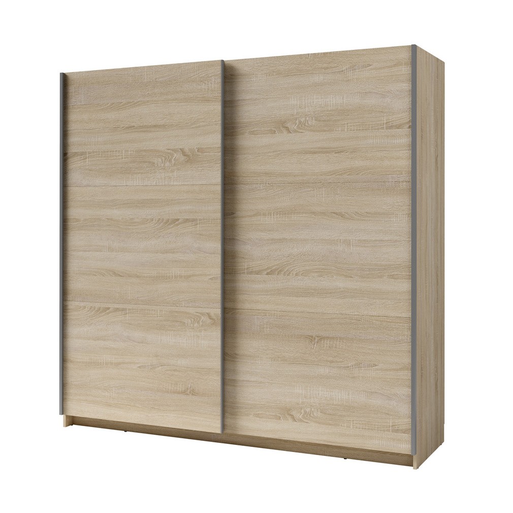 Kledingkast, garderobe 200 cm 2 schuifdeuren - sonoma eik - Collectie ARSALA
