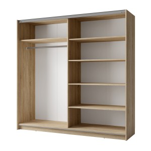 Armoire, garde robe 200 cm 2 portes coulissantes - chêne sonoma - Collection ARSALA