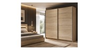 Armoire, garde robe 200 cm 2 portes coulissantes - chêne sonoma - Collection ARSALA