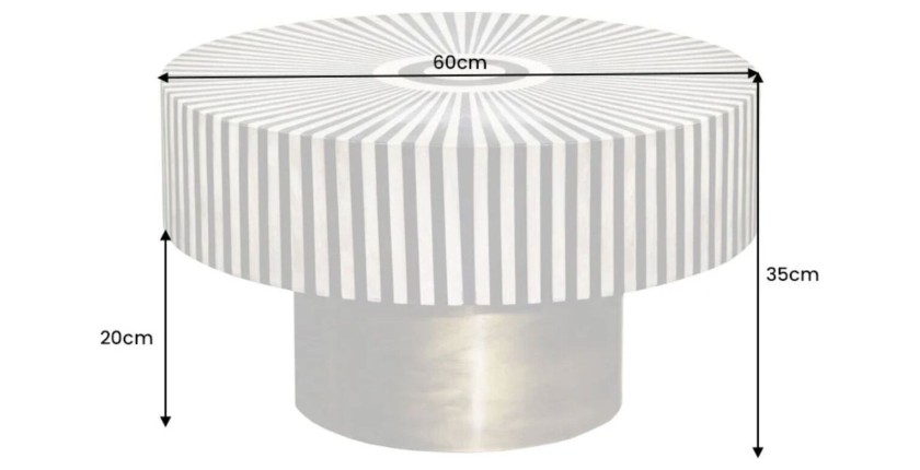 Table basse ZEBRY 60cm dimensions