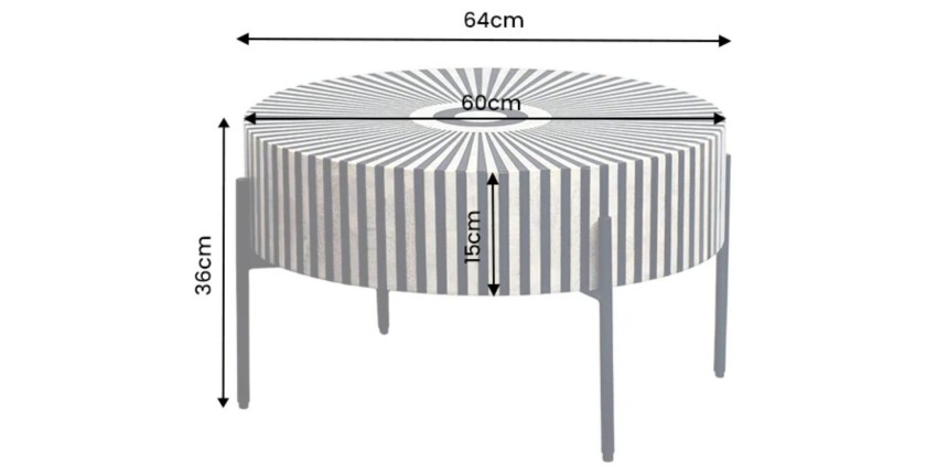 Table basse ZEBRY 64cm dimensions