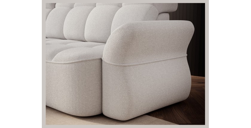 Canapé d’angle gauche convertible BENETHO 301 cm blanc alpin avec coffre 