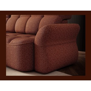 Canapé d’angle gauche convertible BENETHO 301 cm terracotta avec coffre 