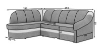 Canapé d’angle droit convertible BENANA 250 cm noir et blanc avec coffre de rangement 