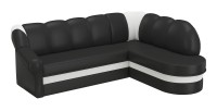 Canapé d’angle droit convertible BENANA 250 cm noir et blanc avec coffre de rangement 