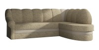 Canapé d’angle droit convertible BENANA 250 cm beige et marron avec coffre de rangement 