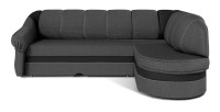 Canapé d’angle droit convertible BENANA 250 cm gris foncé et noir avec coffre 