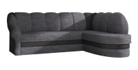 Canapé d’angle droit convertible BENANA 250 cm gris foncé et noir avec coffre 