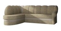 Canapé d’angle gauche convertible BENANA 250 cm beige et crème avec coffre 