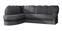 Canapé d’angle gauche convertible BENANA 250 cm gris foncé et noir avec coffre 