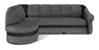 Canapé d’angle gauche convertible BENANA 250 cm gris et noir avec coffre 