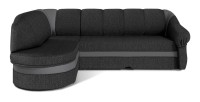 Canapé d’angle gauche convertible BENANA 250 cm gris foncé et noir avec coffre 