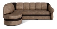 Canapé d’angle gauche convertible BENANA 250 cm marron et marron foncé avec coffre 