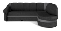 Canapé d’angle droit convertible BENANA 250 cm gris foncé et gris avec coffre 