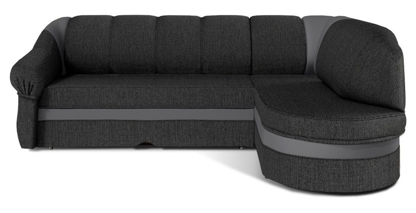 Canapé d’angle droit convertible BENANA 250 cm gris foncé et gris avec coffre 