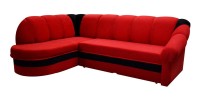 Canapé d’angle gauche convertible BENANA 250 cm rouge et noir avec coffre 