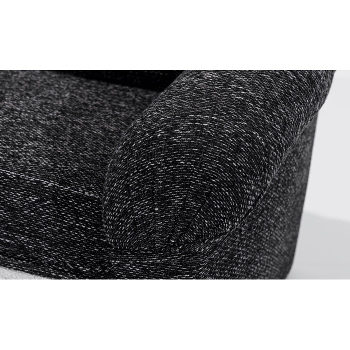 Canapé d’angle gauche convertible BENANA 250 cm noir et blanc avec coffre 