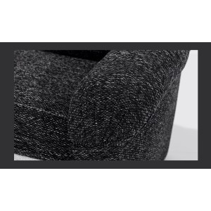 Canapé d’angle gauche convertible BENANA 250 cm noir et blanc avec coffre 