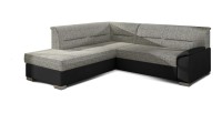 Canapé d’angle convertible TROMSO gris foncé – Angle gauche avec coffre 