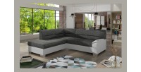 Canapé d’angle convertible TROMSO gris foncé – Angle gauche avec coffre 