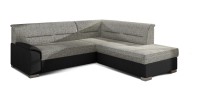 Canapé d’angle convertible TROMSO gris foncé et blanc – Angle droit avec coffre 