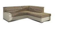 Canapé d’angle convertible TROMSO beige et crème – Angle droit avec coffre 