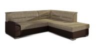 Canapé d’angle convertible TROMSO beige et chocolat – Angle droit avec coffre 