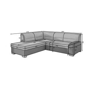 Canapé d’angle convertible TROMSO beige et chocolat – Angle droit avec coffre 