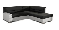 Canapé d’angle convertible TROMSO noir et blanc – Angle droit avec coffre 