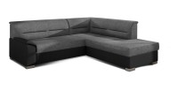 Canapé d’angle convertible TROMSO gris et noir – Angle droit avec coffre 
