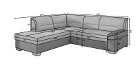 Canapé d’angle convertible TROMSO marron clair effet velours – Angle gauche avec coffre 