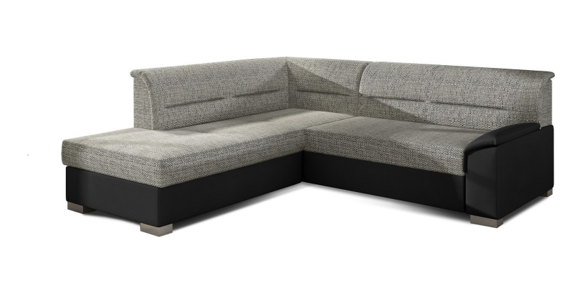 Lit coffre WOOD 180x200 avec chevets assortis mis en situation avec coffre ouvert
