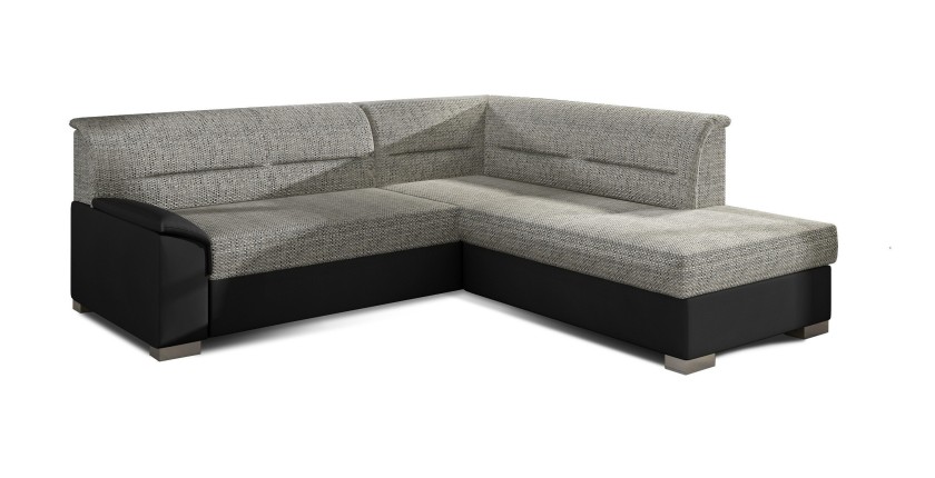 Lit coffre WOOD 180x200 avec chevets assortis avec coffre ouvert