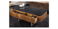 Table basse ORION 110cm avec tiroirs ouverts