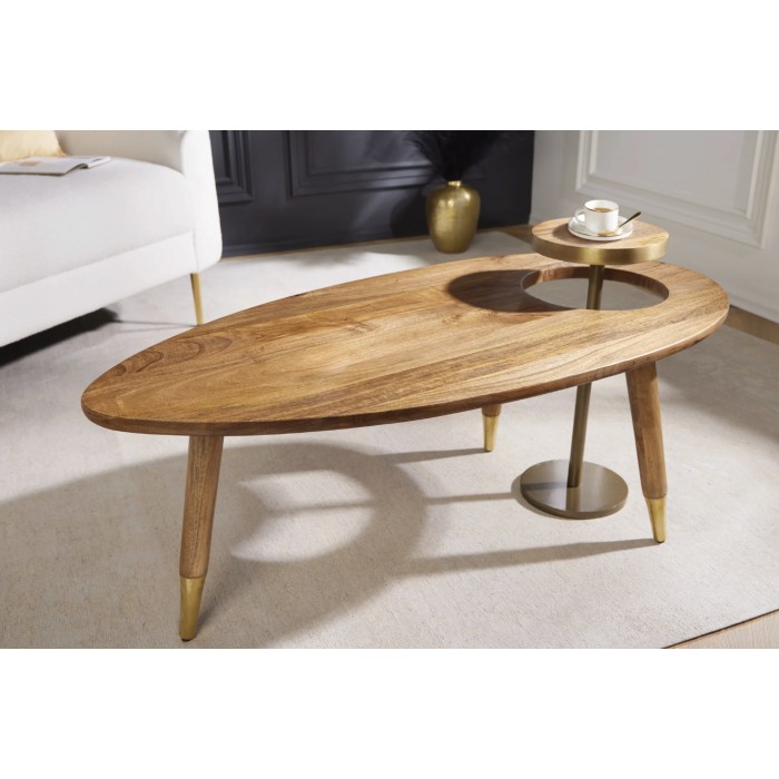 Table basse ORION 110cm avec table d'appoint mise en situation