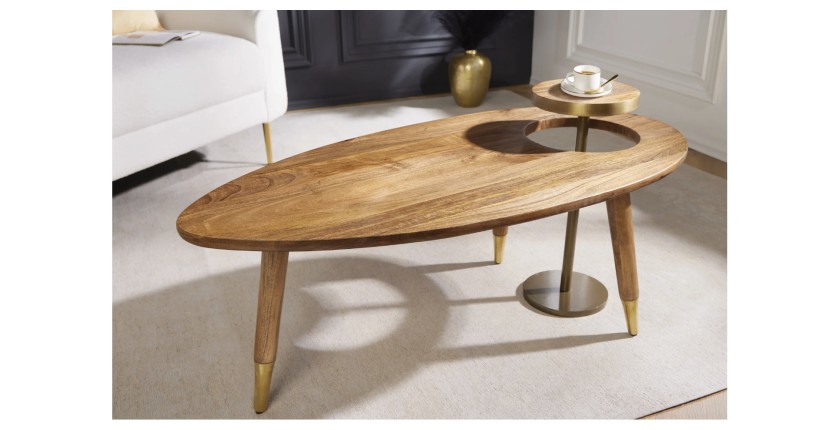 Table basse ORION 110cm avec table d'appoint mise en situation