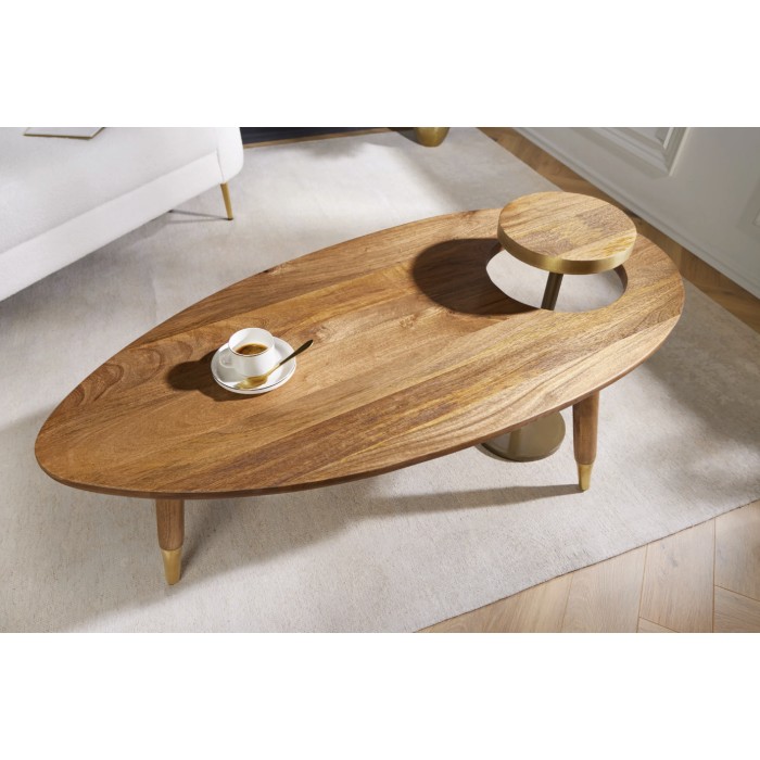 Table basse ORION 110cm avec table d'appoint vue de haut