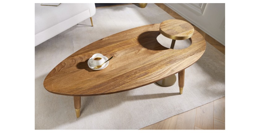 Table basse ORION 110cm avec table d'appoint vue de haut