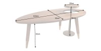 Table basse ORION 110cm avec table d'appoint dimensions
