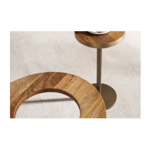 Zoom sur le plateau de la table basse ORION 110cm avec table d'appoint